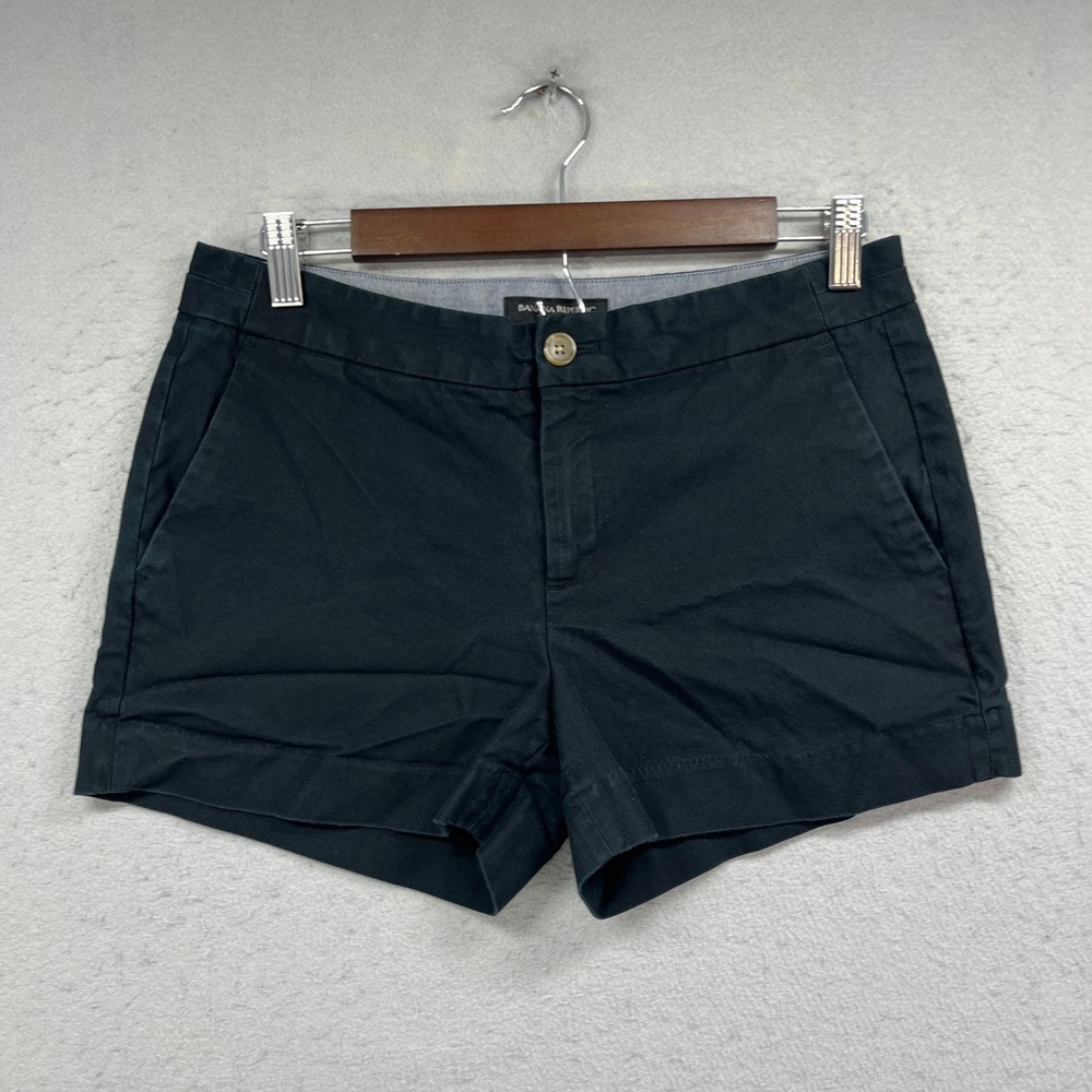 Banana Republic Shorts Womens 4 Black Hampton Fit Preppy Stretch Chino Casual